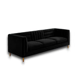 Sofá Farlop Negro 200x80cm Cuero Sintetico Ecológico de Un Puesto - SOFAS Y POLTRONAS | Bylmo