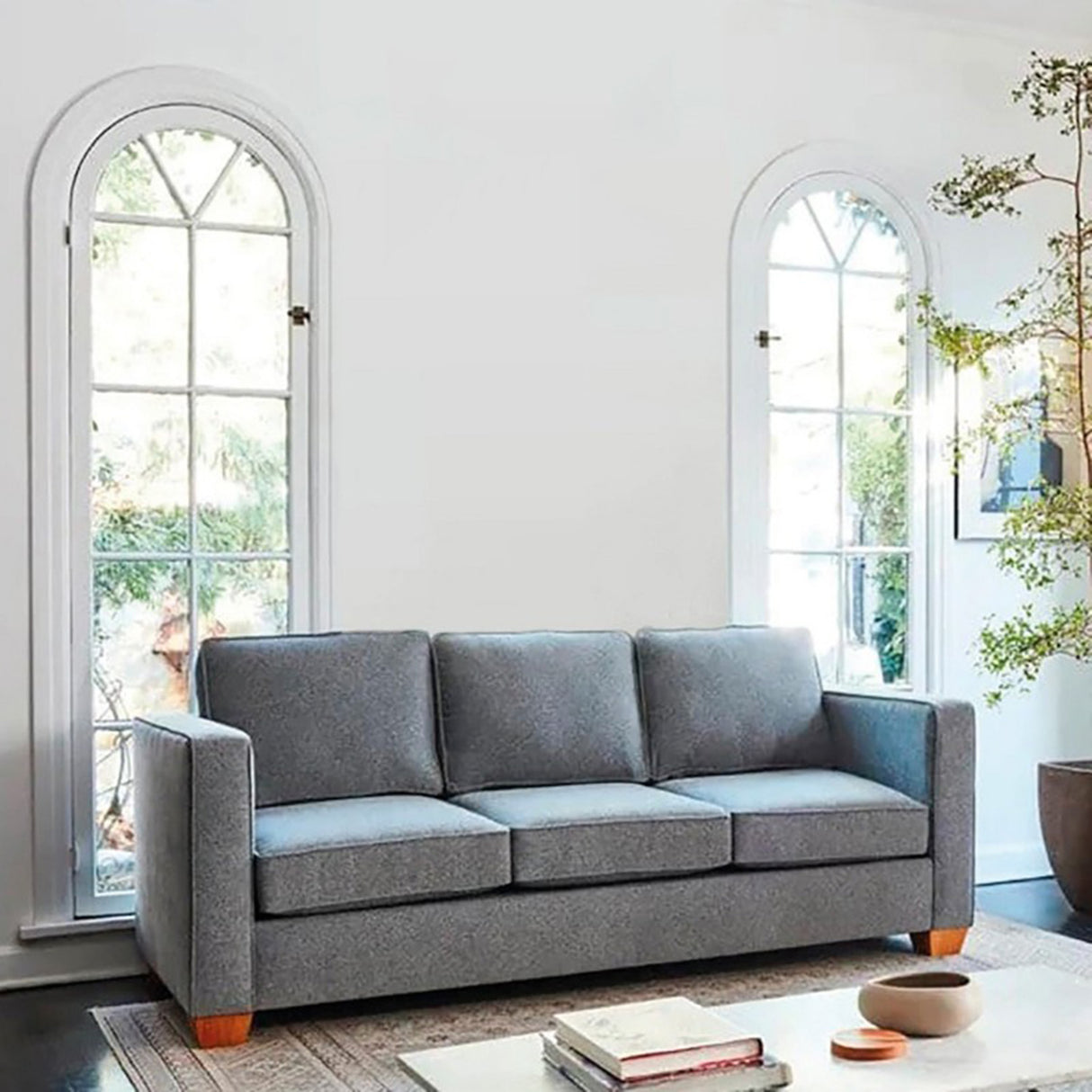 Sofá Erika Gris 200x80cm Microfibra de Un Puesto - SOFAS Y POLTRONAS | Bylmo