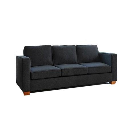 Sofá Erika Negro 200x80cm Cuero Sintetico Ecológico de Un Puesto - SOFAS Y POLTRONAS | Bylmo
