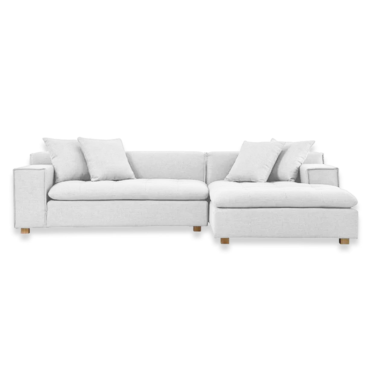 Sofá Prego Blanco 280x80cm Cuero Sintetico Ecológico de Dos Puestos - SOFAS Y POLTRONAS | Bylmo