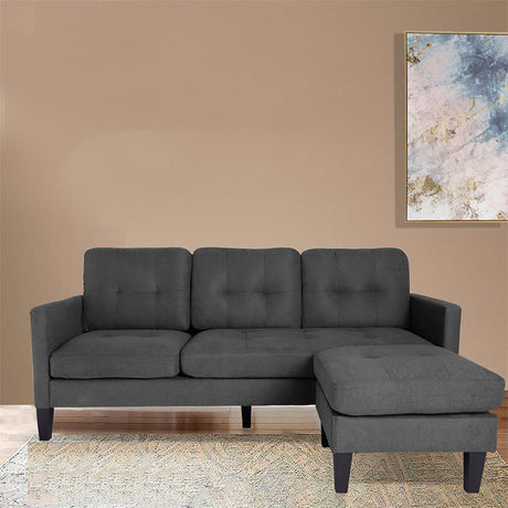 Sofá Indiana Gris 240x80cm Cuero Sintetico Ecológico de Un Puesto - SOFAS Y POLTRONAS | Bylmo