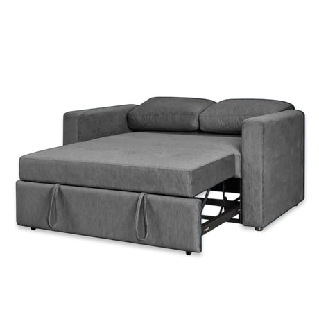 Sofá Cama Nápoles Gris 180x90cm Microfibra de Un Puesto Reclinable con Reposapies - SOFAS Y POLTRONAS | Bylmo
