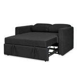 Sofá Cama Nápoles Negro 180x90cm Microfibra de Un Puesto Reclinable con Reposapies - SOFAS Y POLTRONAS | Bylmo