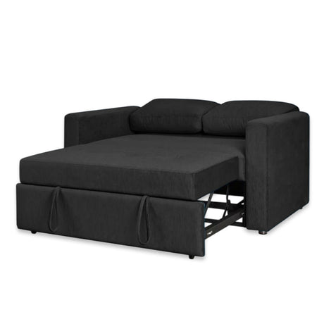 Sofá Cama Nápoles Negro 180x90cm Microfibra de Un Puesto Reclinable con Reposapies - SOFAS Y POLTRONAS | Bylmo