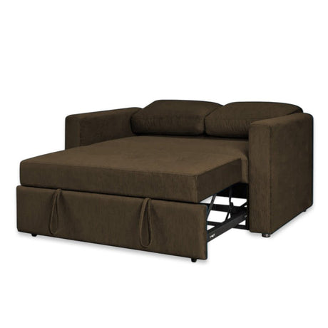 Sofá Cama Nápoles Café 180x90cm Microfibra de Un Puesto Reclinable con Reposapies - SOFAS Y POLTRONAS | Bylmo
