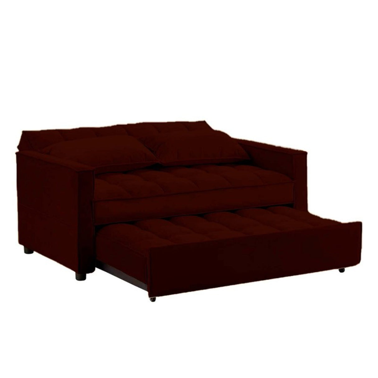 Sofá Cama Henies Café 180x90cm Cuero Sintetico Ecológico de Un Puesto Reclinable con Reposapies - SOFAS Y POLTRONAS | Bylmo