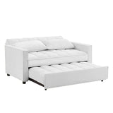 Sofá Cama Henies Blanco 180x90cm Microfibra de Un Puesto Reclinable con Reposapies - SOFAS Y POLTRONAS | Bylmo