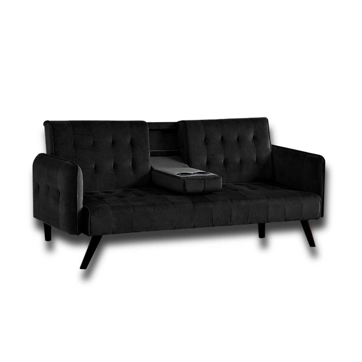 Sofá Cama Hunter Negro 200x70cm Microfibra de Un Puesto Reclinable - SOFAS Y POLTRONAS | Bylmo