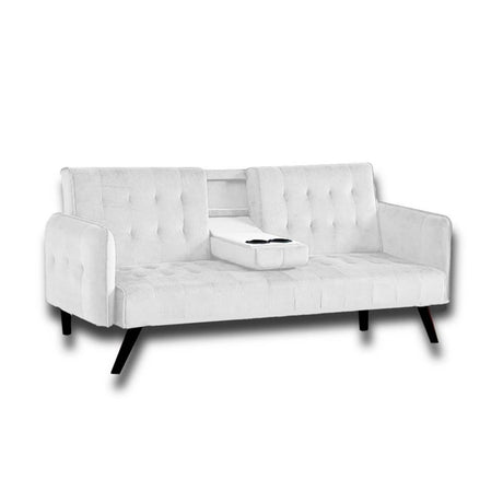 Sofá Cama Hunter Blanco 200x70cm Cuero Sintetico Ecológico de Un Puesto Reclinable - SOFAS Y POLTRONAS | Bylmo