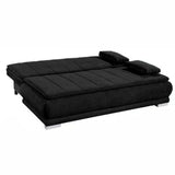 Sofá Cama Mikassa Negro 190x80cm Cuero Sintetico Ecológico de Un Puesto Reclinable - SOFAS Y POLTRONAS | Bylmo