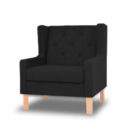 Silla Poltrona Bailey Negro 90x90cm Cuero Sintetico Ecológico de Un Puesto - SOFAS Y POLTRONAS | Bylmo