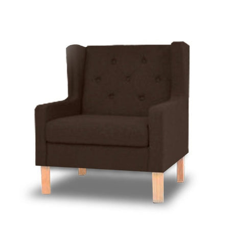 Silla Poltrona Bailey Café 90x90cm Cuero Sintetico Ecológico de Un Puesto - SOFAS Y POLTRONAS | Bylmo