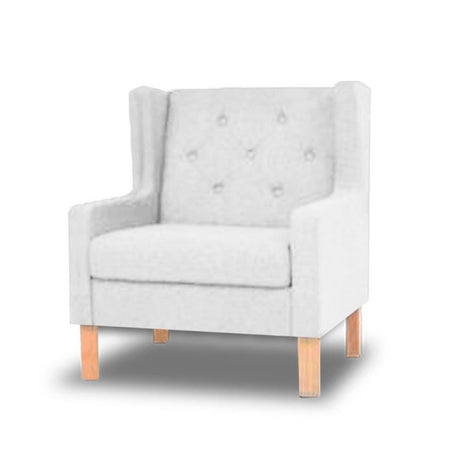Silla Poltrona Bailey Blanco 90x90cm Cuero Sintetico Ecológico de Un Puesto - SOFAS Y POLTRONAS | Bylmo