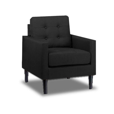 Silla Poltrona Boss Negro 90x90cm Cuero Sintetico Ecológico de Un Puesto - SOFAS Y POLTRONAS | Bylmo