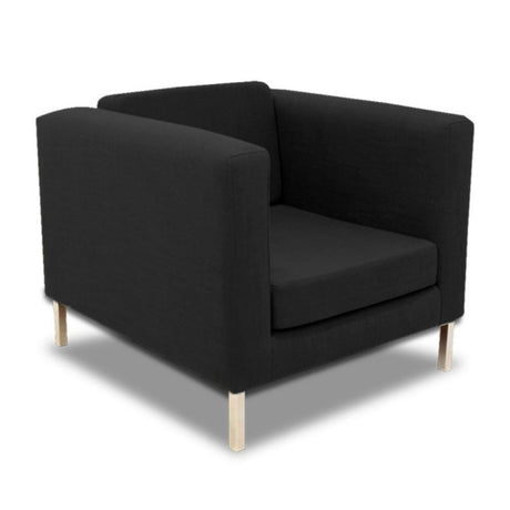 Silla Poltrona Warren Negro 90x90cm Cuero Sintetico Ecológico de Un Puesto - SOFAS Y POLTRONAS | Bylmo