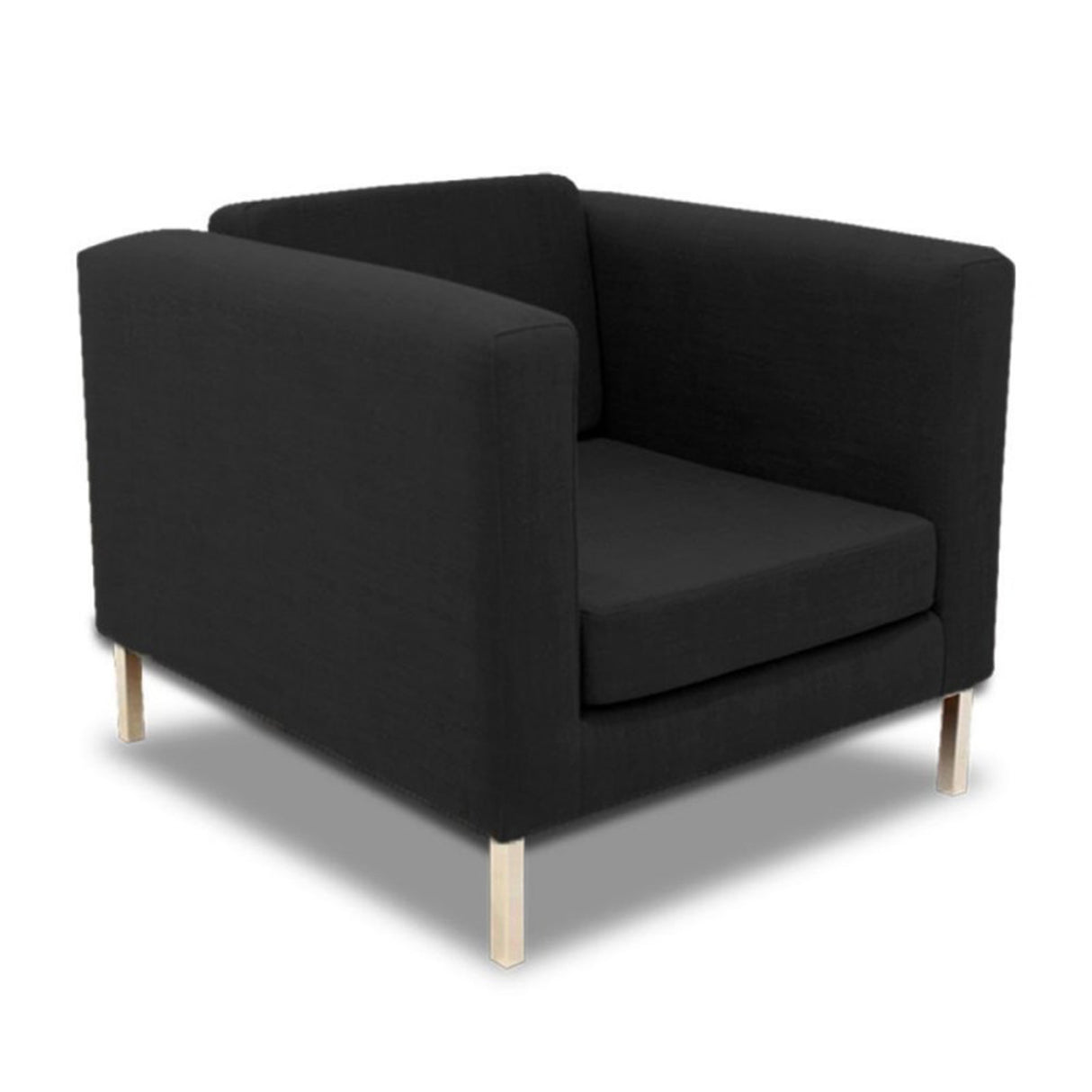 Silla Poltrona Warren Negro 90x90cm Microfibra de Un Puesto - SOFAS Y POLTRONAS | Bylmo