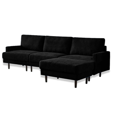 Sofá Salinas Negro 240x80cm Microfibra de Un Puesto - SOFAS Y POLTRONAS | Bylmo