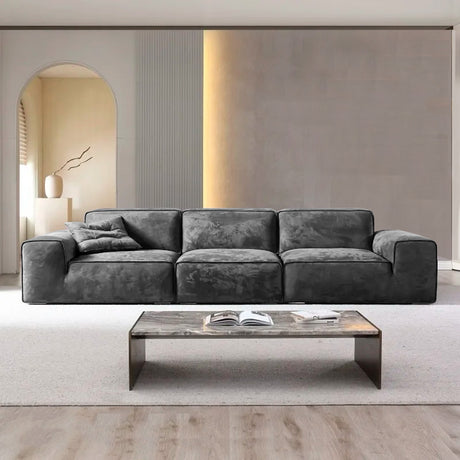 Sofá Chopper Gris 300x80cm Microfibra de Un Puesto - SOFAS Y POLTRONAS | Bylmo