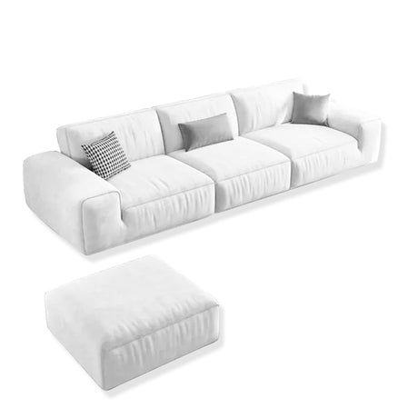 Sofá Chopper Blanco 300x80cm Cuero Sintetico Ecológico de Un Puesto - SOFAS Y POLTRONAS | Bylmo