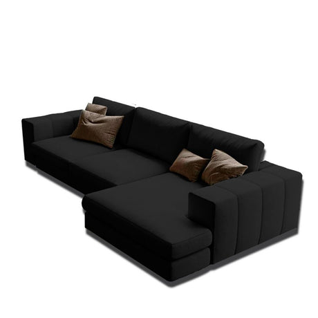 Sofá Hipnos Negro 260x90cm Cuero Sintetico Ecológico de Dos Puestos - SOFAS Y POLTRONAS | Bylmo
