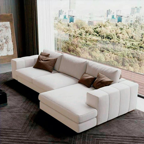 Sofá Hipnos Blanco 260x90cm Microfibra de Dos Puestos - SOFAS Y POLTRONAS | Bylmo