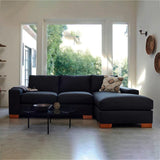Sofá Hecate Negro 280x70cm Cuero Sintetico Ecológico de Dos Puestos - SOFAS Y POLTRONAS | Bylmo