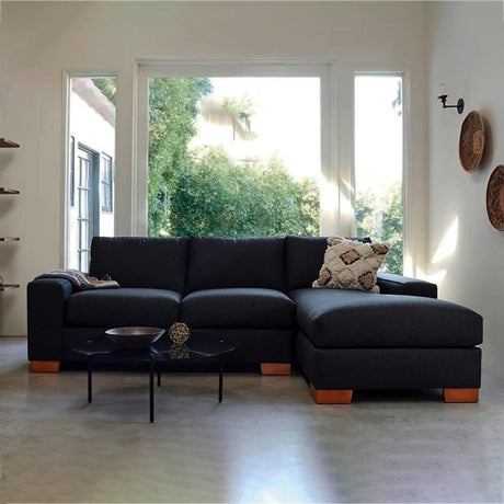 Sofá Hecate Negro 280x70cm Microfibra de Dos Puestos - SOFAS Y POLTRONAS | Bylmo
