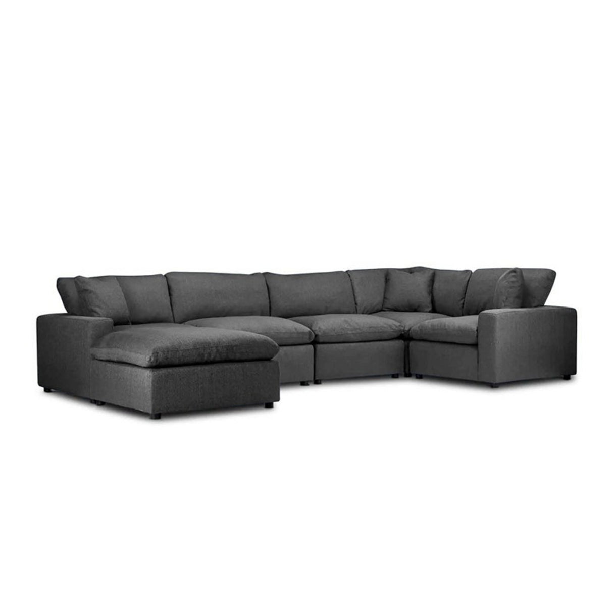 Sofá Minerva Gris 280x90cm Microfibra de Cuatro Puestos - SOFAS Y POLTRONAS | Bylmo