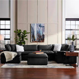 Sofá Minerva Negro 280x90cm Microfibra de Cuatro Puestos - SOFAS Y POLTRONAS | Bylmo