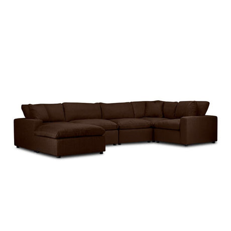 Sofá Minerva Café 280x90cm Cuero Sintetico Ecológico de Cuatro Puestos - SOFAS Y POLTRONAS | Bylmo