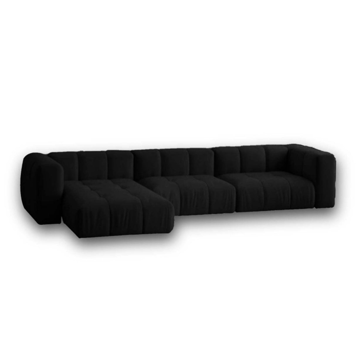 Sofá Salento Negro 260x80cm Microfibra de Tres Puestos - SOFAS Y POLTRONAS | Bylmo