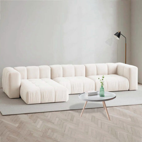 Sofá Salento Blanco 260x80cm Cuero Sintetico Ecológico de Tres Puestos - SOFAS Y POLTRONAS | Bylmo