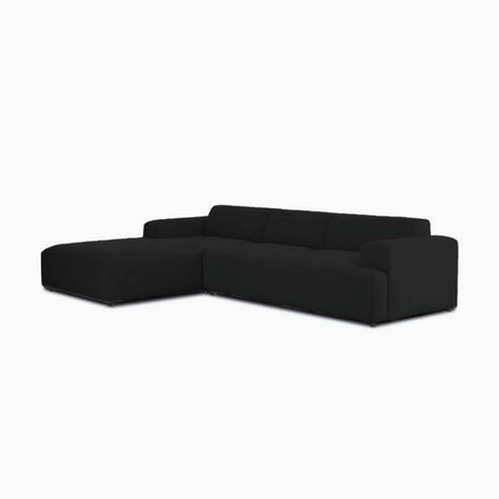 Sofá Montreal Negro 240x70cm Cuero Sintetico Ecológico de Tres Puestos - SOFAS Y POLTRONAS | Bylmo