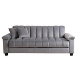 Sofá Cama Amalfi Gris 220x90cm Microfibra de Un Puesto Reclinable - SOFAS Y POLTRONAS | Bylmo