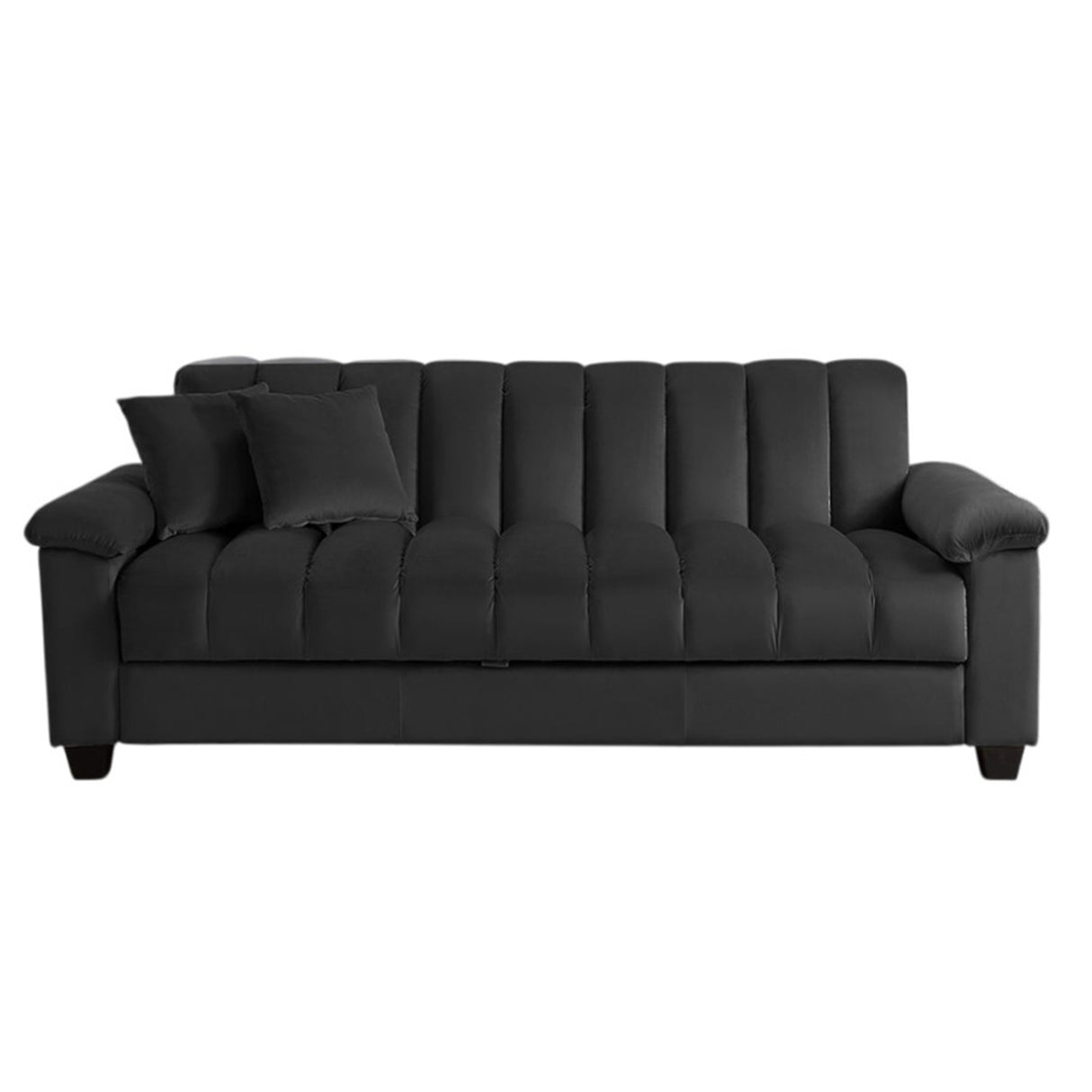Sofá Cama Amalfi Negro 220x90cm Microfibra de Un Puesto Reclinable - SOFAS Y POLTRONAS | Bylmo