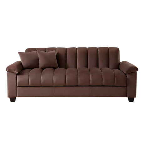 Sofá Cama Amalfi Café 220x90cm Cuero Sintetico Ecológico de Un Puesto Reclinable - SOFAS Y POLTRONAS | Bylmo