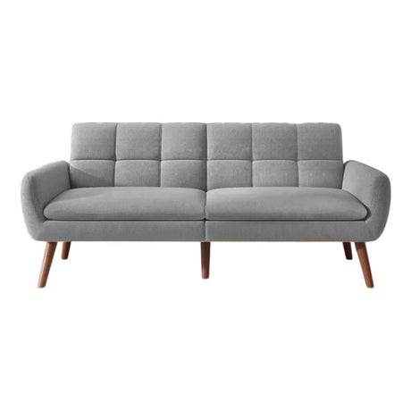 Sofá Cama Olmo Gris 180x90cm Cuero Sintetico Ecológico de Dos Puestos Reclinable - SOFAS Y POLTRONAS | Bylmo