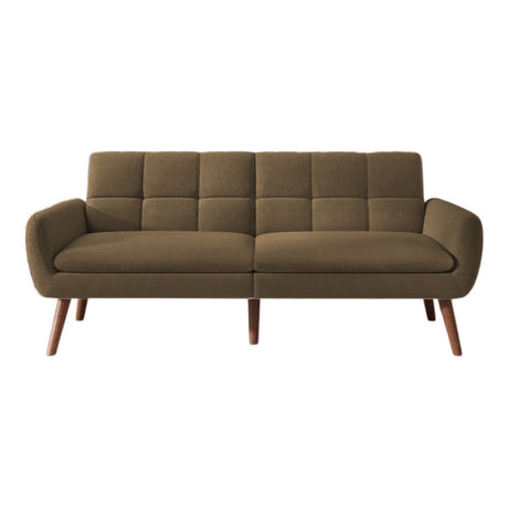 Sofá Cama Olmo Café 180x90cm Cuero Sintetico Ecológico de Dos Puestos Reclinable - SOFAS Y POLTRONAS | Bylmo