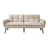Sofá Cama Olmo Blanco 180x90cm Cuero Sintetico Ecológico de Dos Puestos Reclinable - SOFAS Y POLTRONAS | Bylmo