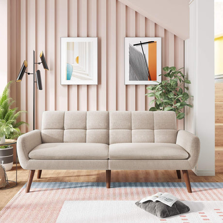 Sofá Cama Olmo Blanco 180x90cm Microfibra de Dos Puestos Reclinable - SOFAS Y POLTRONAS | Bylmo