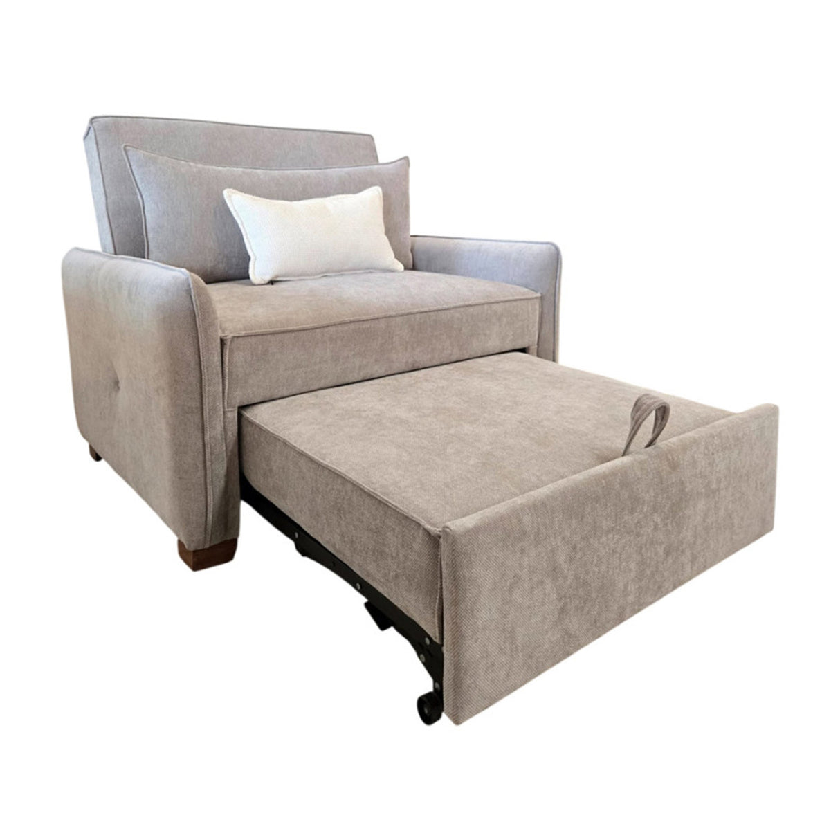 Sofá Cama Luxe Gris 180x90cm Microfibra de Un Puesto Reclinable con Reposapies - SOFAS Y POLTRONAS | Bylmo