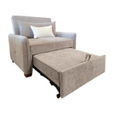 Sofá Cama Luxe Gris 180x90cm Microfibra de Un Puesto Reclinable con Reposapies - SOFAS Y POLTRONAS | Bylmo