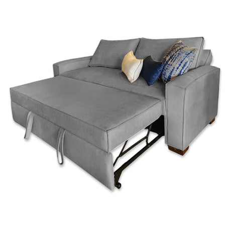 Sofá Cama Majestic Gris 180x90cm Microfibra de Un Puesto Reclinable con Reposapies - SOFAS Y POLTRONAS | Bylmo