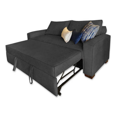 Sofá Cama Majestic Negro 180x90cm Cuero Sintetico Ecológico de Un Puesto Reclinable con Reposapies - SOFAS Y POLTRONAS | Bylmo