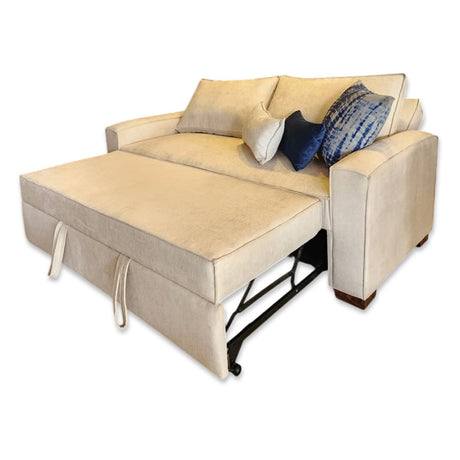 Sofá Cama Majestic Blanco 180x90cm Cuero Sintetico Ecológico de Un Puesto Reclinable con Reposapies - SOFAS Y POLTRONAS | Bylmo