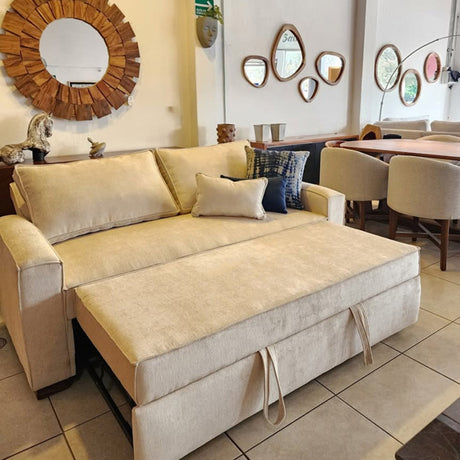 Sofá Cama Majestic Blanco 180x90cm Cuero Sintetico Ecológico de Un Puesto Reclinable con Reposapies - SOFAS Y POLTRONAS | Bylmo