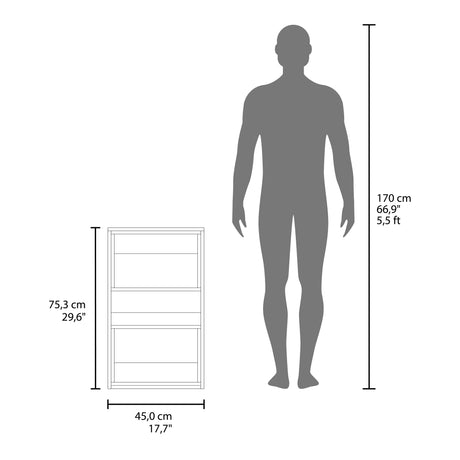 Ahorrador de Espacio Eco Blanco y Fresno Europeo 45x75.3cm Flotante con Dos Entrepaños - OTROS MUEBLES PARA BANHO | Bylmo