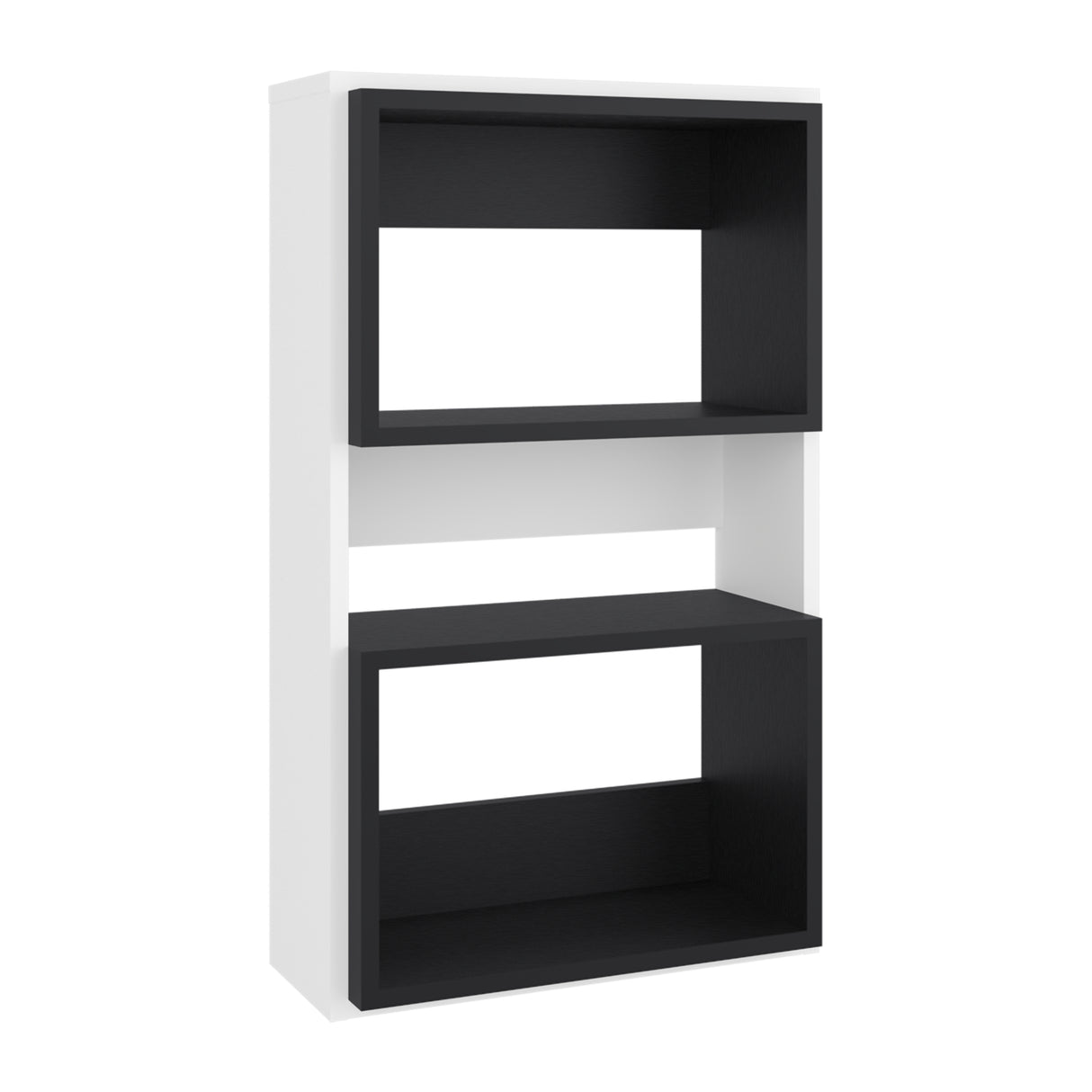 Ahorrador de Espacio Eco Blanco y Wengue 45x75.3cm Flotante con Dos Entrepaños - OTROS MUEBLES PARA BANHO | Bylmo