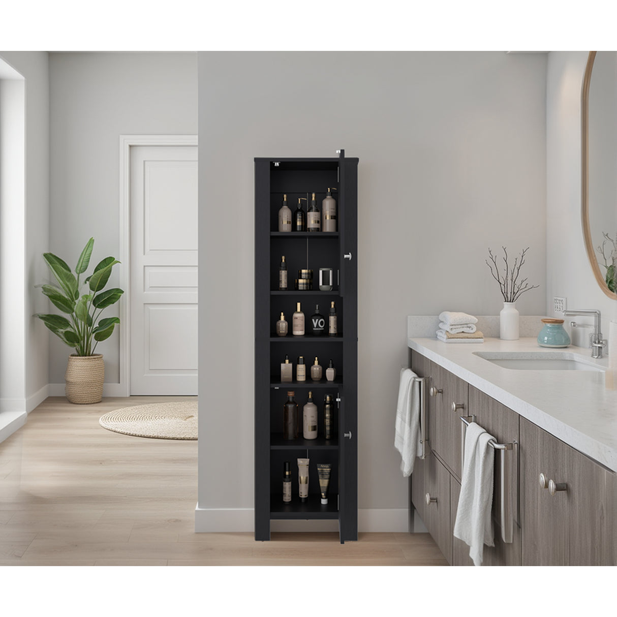 Mueble para Baño Vanessa Wengue 44.1x160.7cm con Cinco Entrepanos - OTROS MUEBLES PARA BANHO | Bylmo