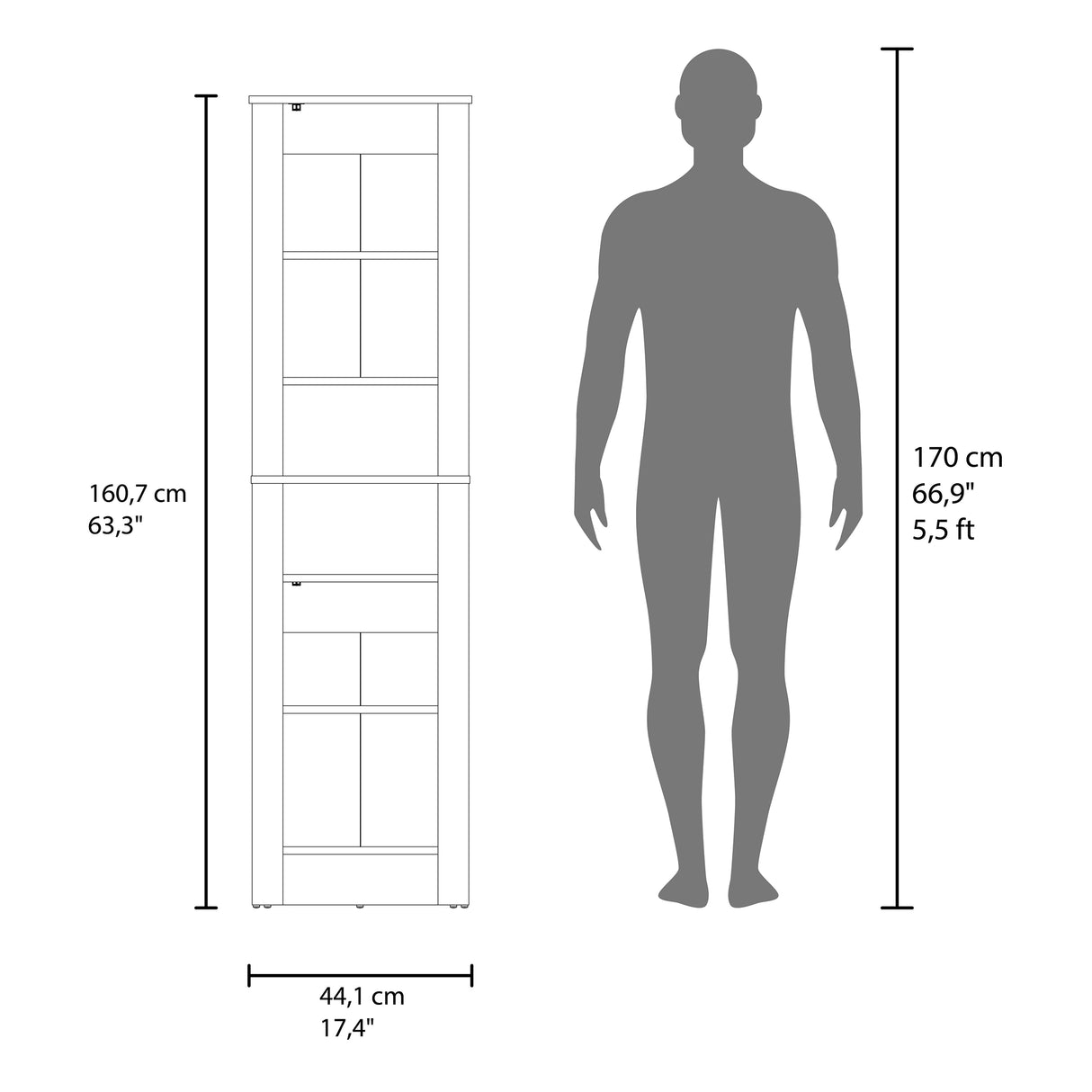 Mueble para Baño Vanessa Wengue 44.1x160.7cm con Cinco Entrepanos - OTROS MUEBLES PARA BANHO | Bylmo